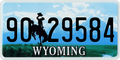 WY license plate 9029584