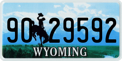 WY license plate 9029592