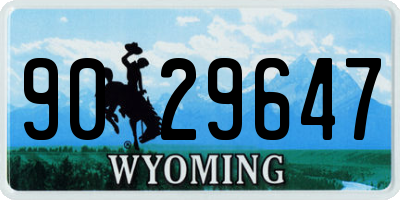 WY license plate 9029647