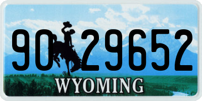 WY license plate 9029652