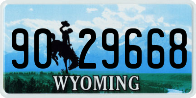 WY license plate 9029668