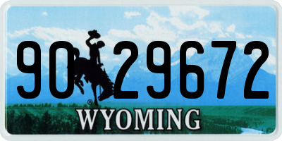 WY license plate 9029672
