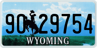 WY license plate 9029754