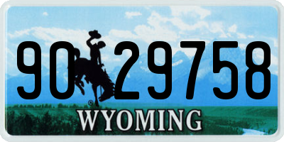WY license plate 9029758
