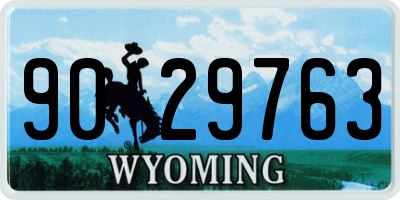 WY license plate 9029763