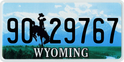 WY license plate 9029767