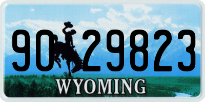 WY license plate 9029823