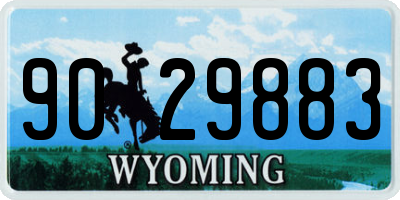 WY license plate 9029883