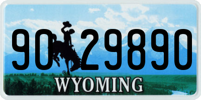 WY license plate 9029890