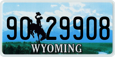 WY license plate 9029908