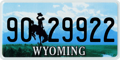 WY license plate 9029922