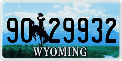 WY license plate 9029932