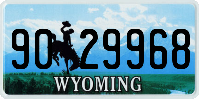 WY license plate 9029968