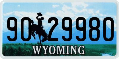 WY license plate 9029980
