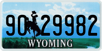 WY license plate 9029982