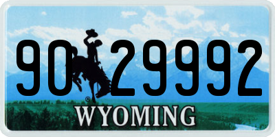 WY license plate 9029992