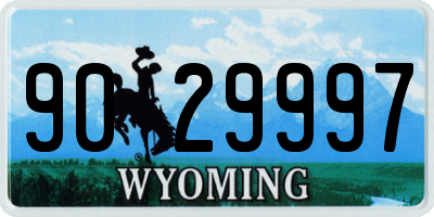 WY license plate 9029997