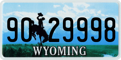 WY license plate 9029998