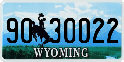 WY license plate 9030022