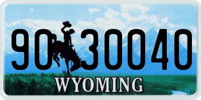 WY license plate 9030040