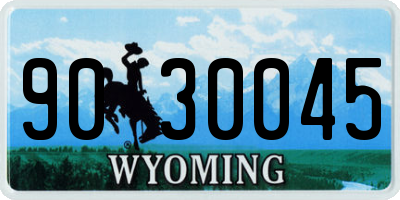 WY license plate 9030045