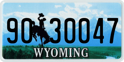 WY license plate 9030047