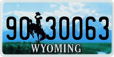 WY license plate 9030063