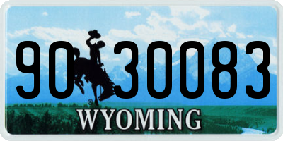 WY license plate 9030083