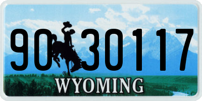 WY license plate 9030117