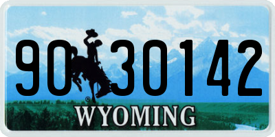 WY license plate 9030142