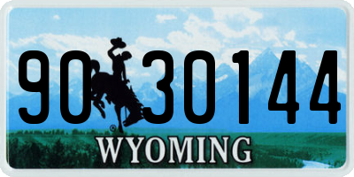 WY license plate 9030144