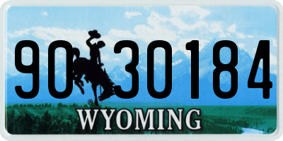WY license plate 9030184