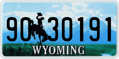 WY license plate 9030191