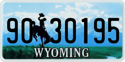WY license plate 9030195