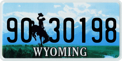 WY license plate 9030198