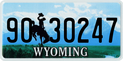 WY license plate 9030247