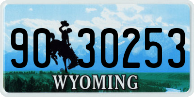 WY license plate 9030253
