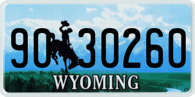 WY license plate 9030260