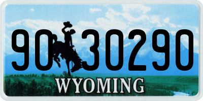WY license plate 9030290
