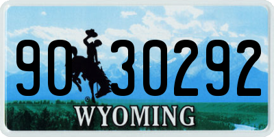 WY license plate 9030292