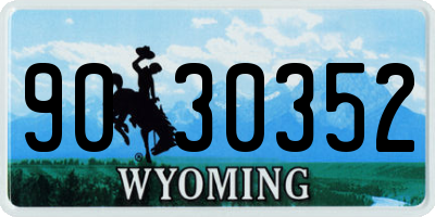 WY license plate 9030352