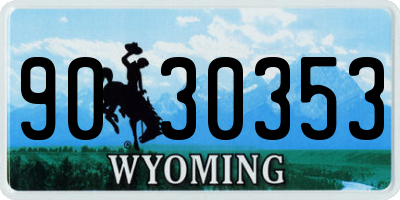 WY license plate 9030353