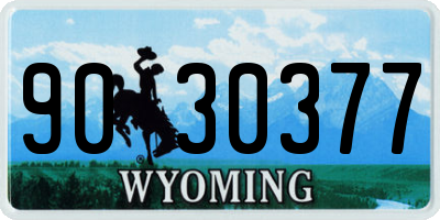 WY license plate 9030377