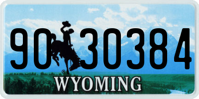 WY license plate 9030384