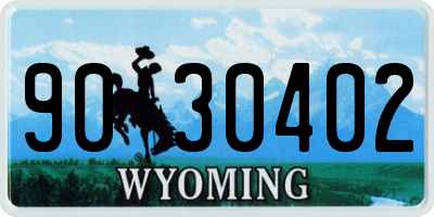 WY license plate 9030402