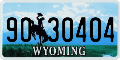 WY license plate 9030404