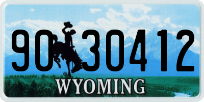 WY license plate 9030412