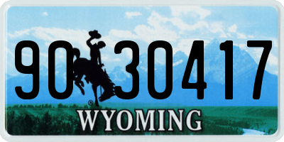 WY license plate 9030417