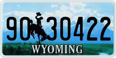 WY license plate 9030422