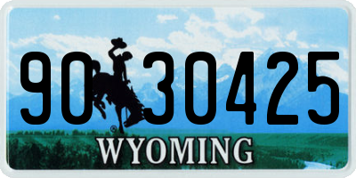WY license plate 9030425
